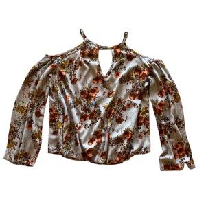 Mossimo Floral Cutout Long Sleeve Bare Shoulders Keyhole Size S Great Condition!